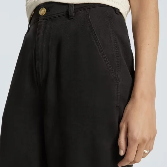 Everlane Chino Tencel Pants Relaxed Smart Casual Black Trousers NWT Size 8